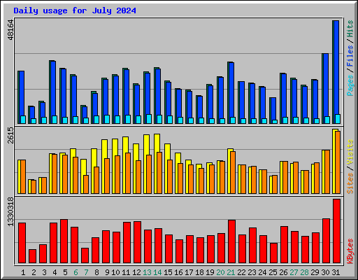 Daily usage for July 2024