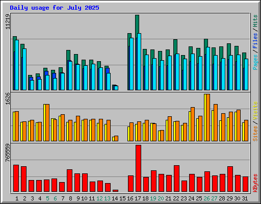 Daily usage for July 2025