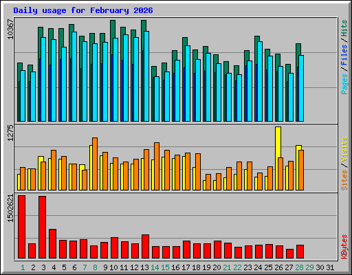 Daily usage for February 2026