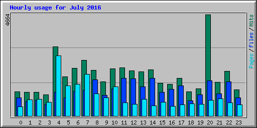 Hourly usage for July 2016