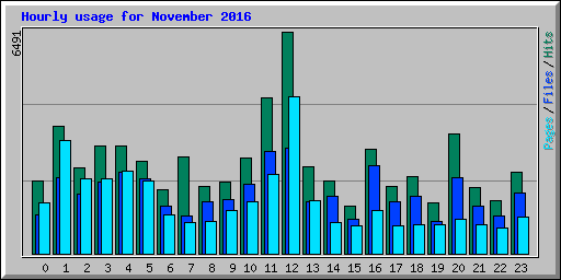Hourly usage for November 2016