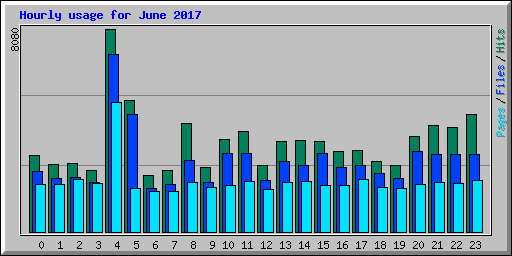 Hourly usage for June 2017