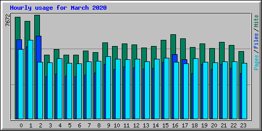 Hourly usage for March 2020