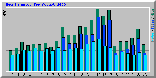 Hourly usage for August 2020