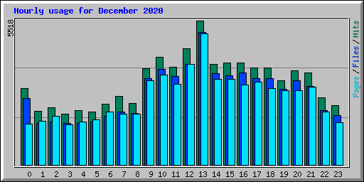 Hourly usage for December 2020