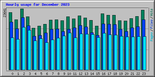 Hourly usage for December 2023