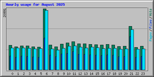 Hourly usage for August 2025